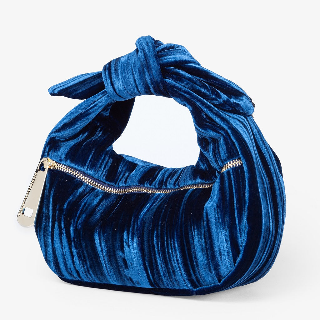 Bunny Velvet borsa a mano con tracolla staccabile in velluto plissè