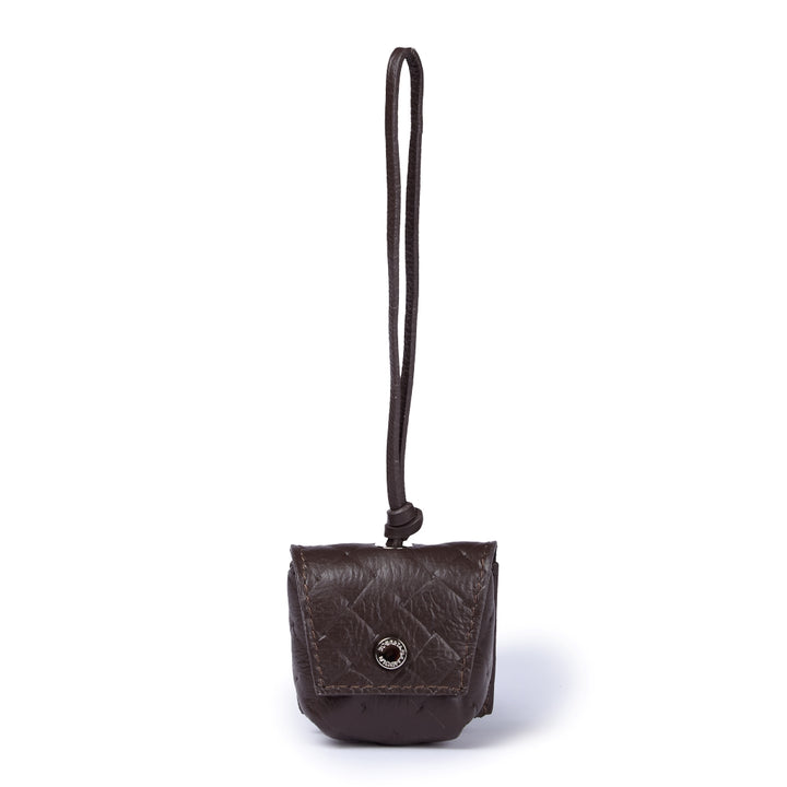 Porta air pods woven charms in pelle stampa intrecciato