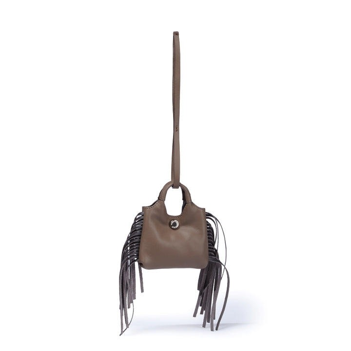 Woven charms air pods holder in braided printed leather