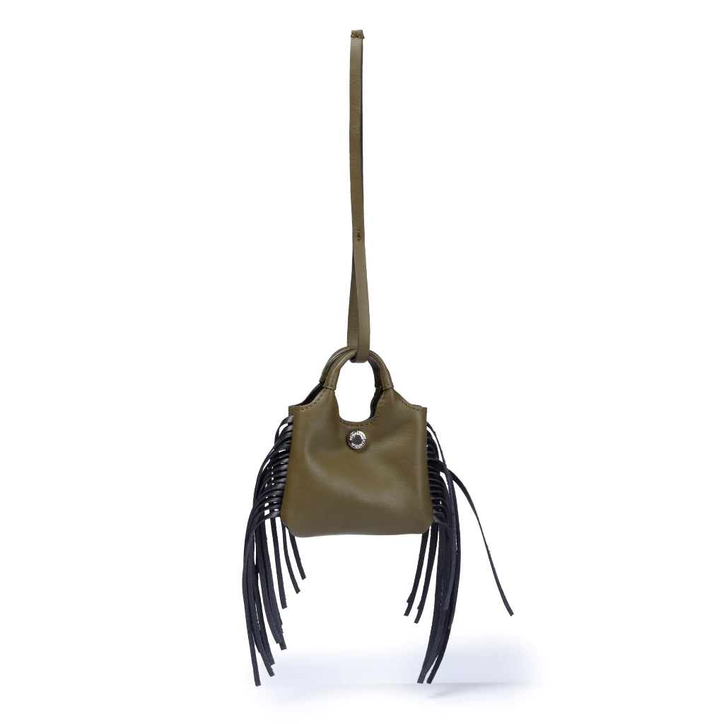 Woven charms air pods holder in braided printed leather