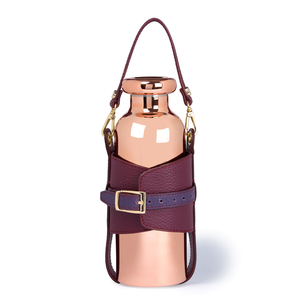 Portabottiglia Giorgia in pelle martellata regolabile – Funzionalità con Stile