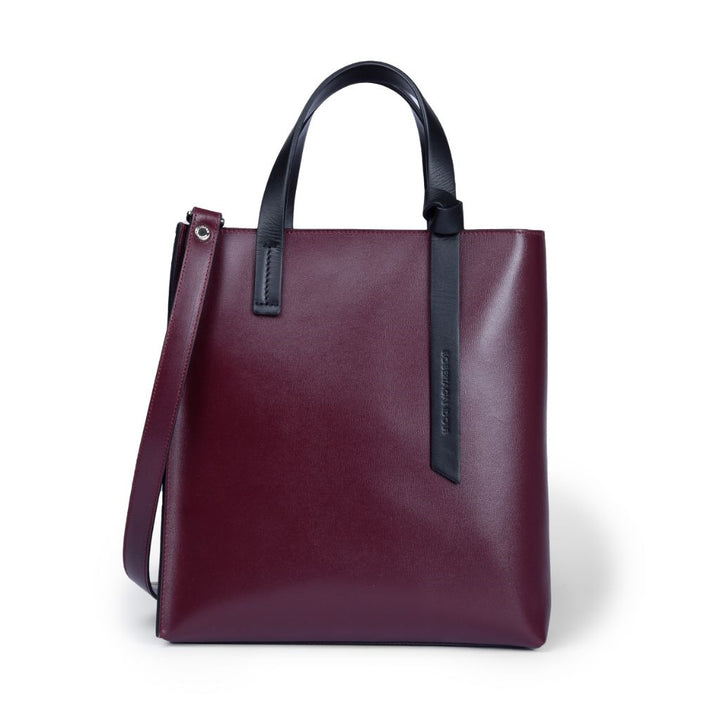 Arianna Tote two-tone leather bag with detachable shoulder strap