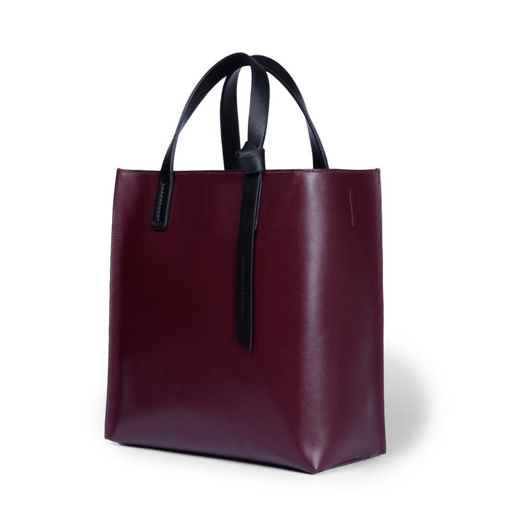 Arianna Tote two-tone leather bag with detachable shoulder strap