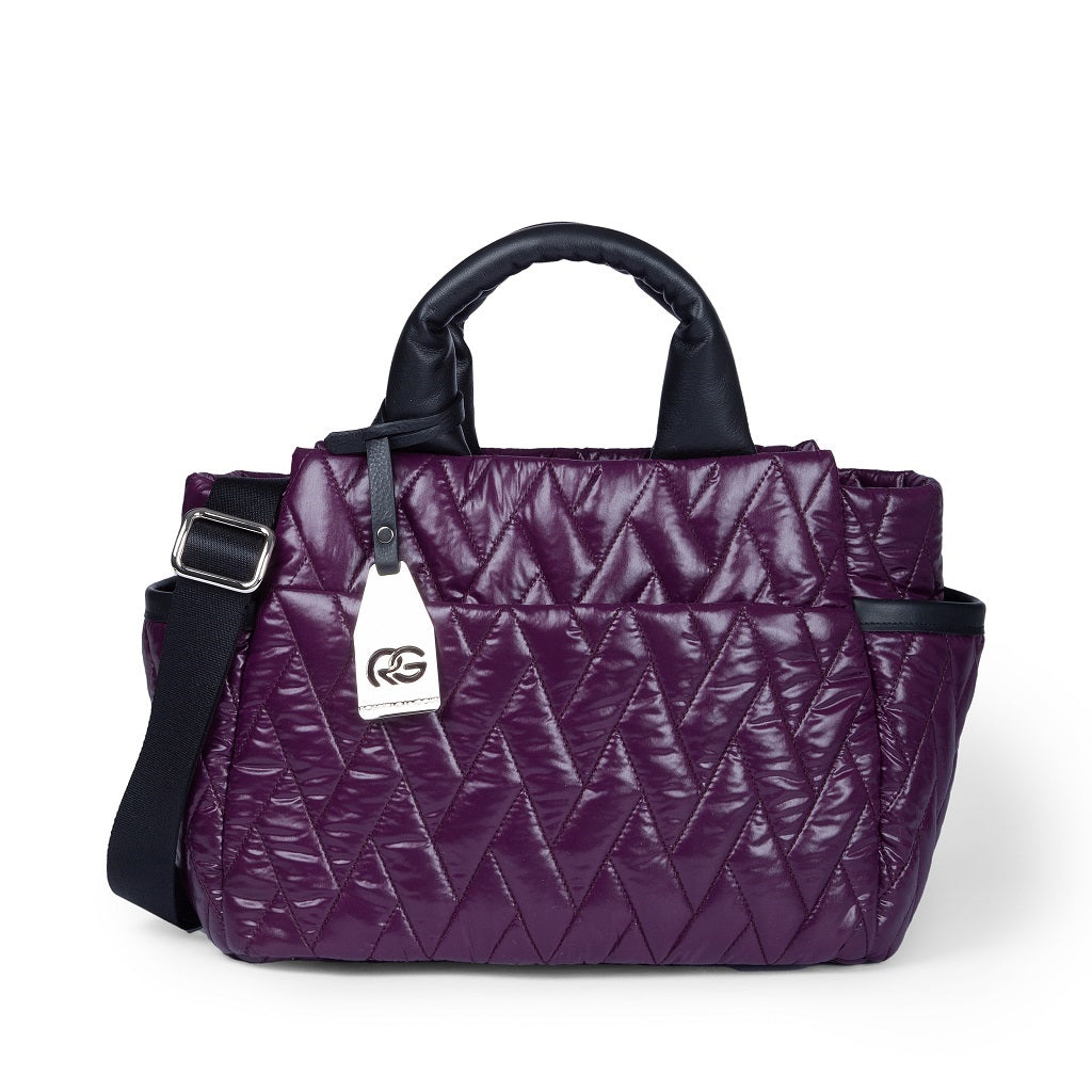 Noemi medium borsa a mano in tessuto antigoccia con finiture in pelle e tracolla staccabile