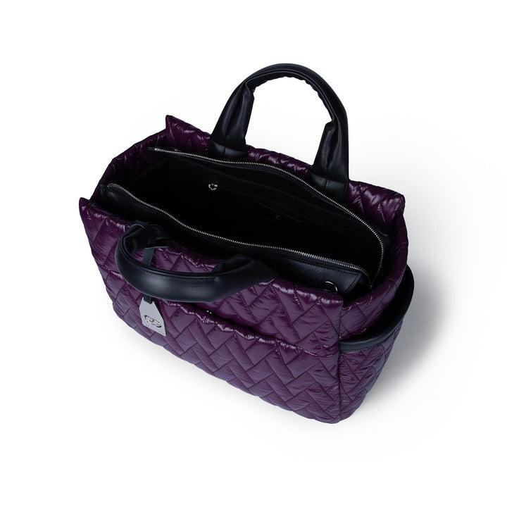 Noemi Large borsa a mano in tessuto antigoccia con finiture in pelle e tracolla staccabile