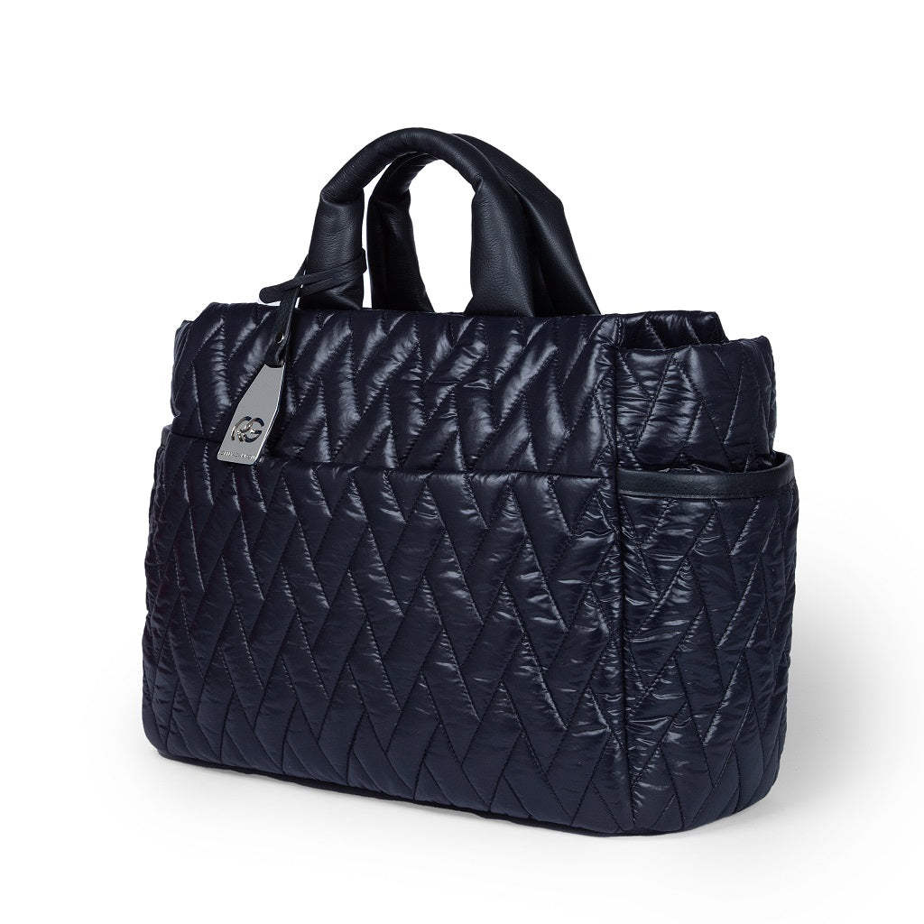 Noemi Large handbag in water-repellent fabric with leather finishes and detachable shoulder strap