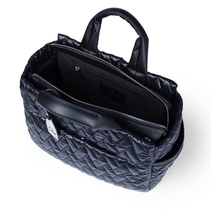 Noemi Large borsa a mano in tessuto antigoccia con finiture in pelle e tracolla staccabile
