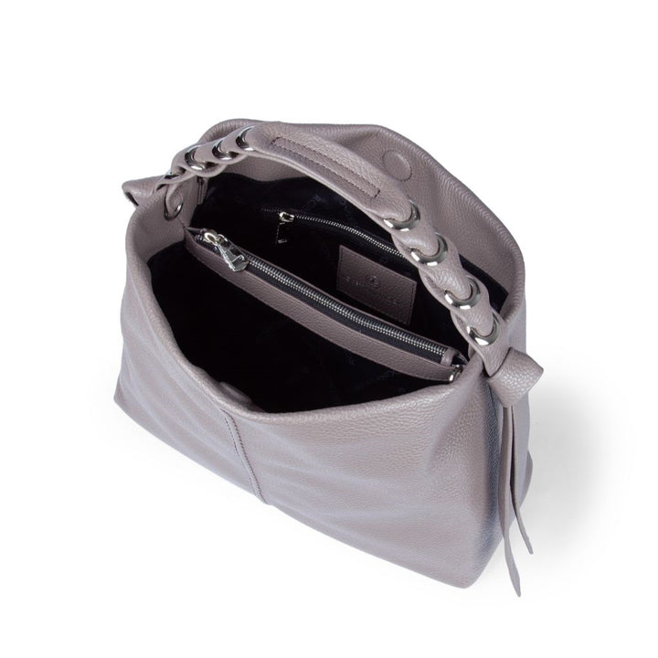 Asia Large leather handbag with detachable shoulder strap