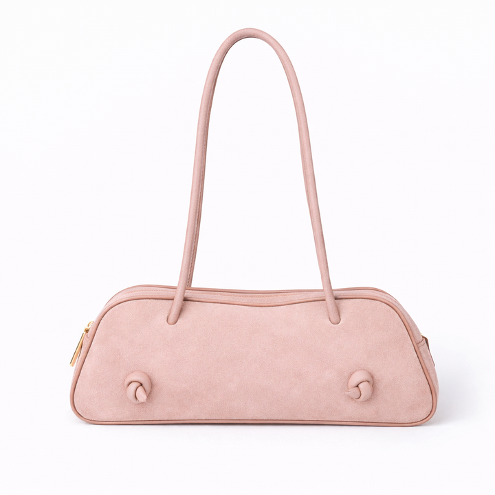 Grace suede elongated bag in suede calfskin