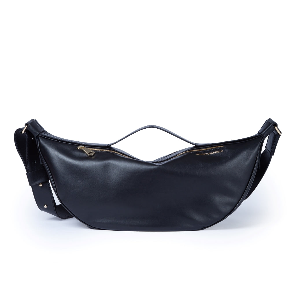 Micol Banana in smooth calfskin with adjustable shoulder strap