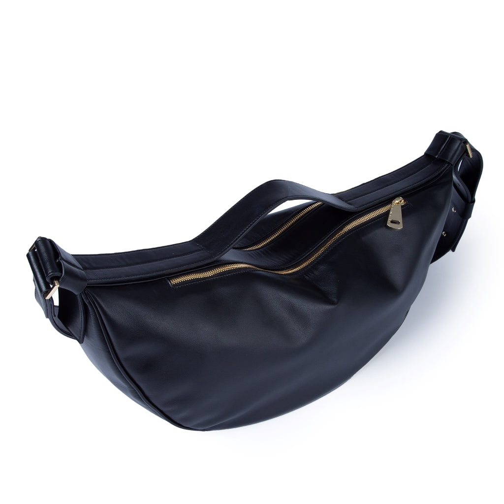 Micol Banana in smooth calfskin with adjustable shoulder strap