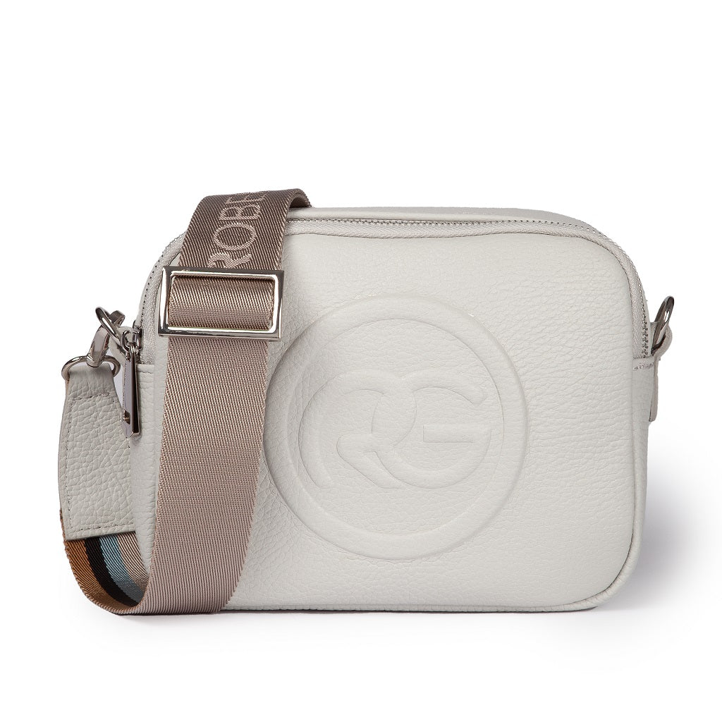 Roberta Pelle camera and leather crossbody with double compartment and detachable shoulder strap