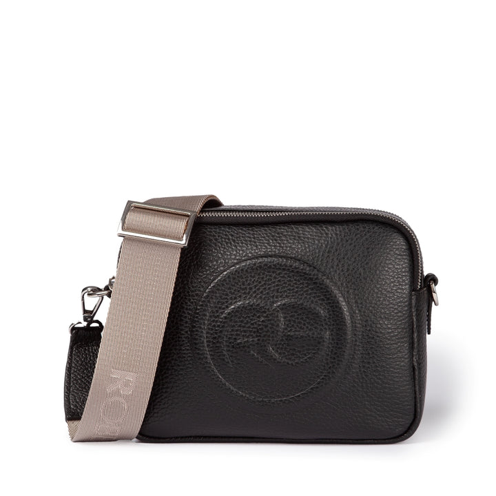 Roberta Pelle camera e crossbody in pelle con doppio scomparto e tracolla staccabile