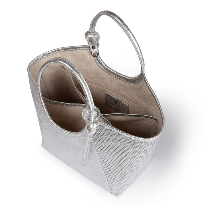Giorgia handbag leather bag with detachable and adjustable logoed shoulder strap