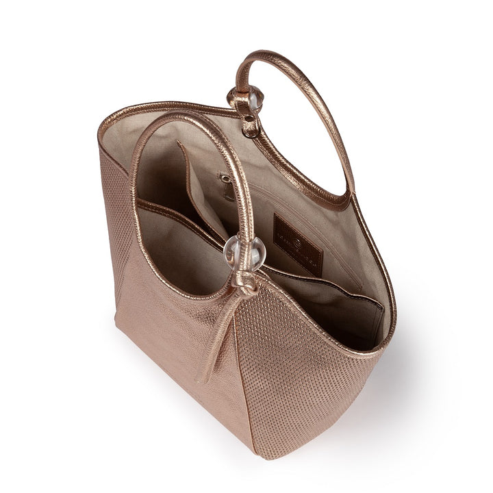 Giorgia handbag leather bag with detachable and adjustable logoed shoulder strap