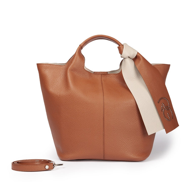 Maia handbag handbag in textured leather and detachable shoulder strap
