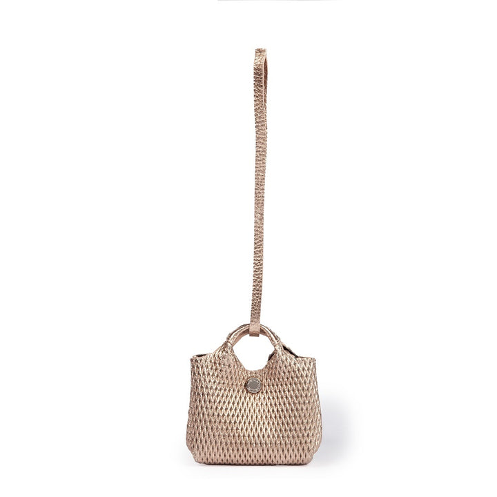 Porta air pods yuma charms in pelle stampa microforata con anella portachiavi