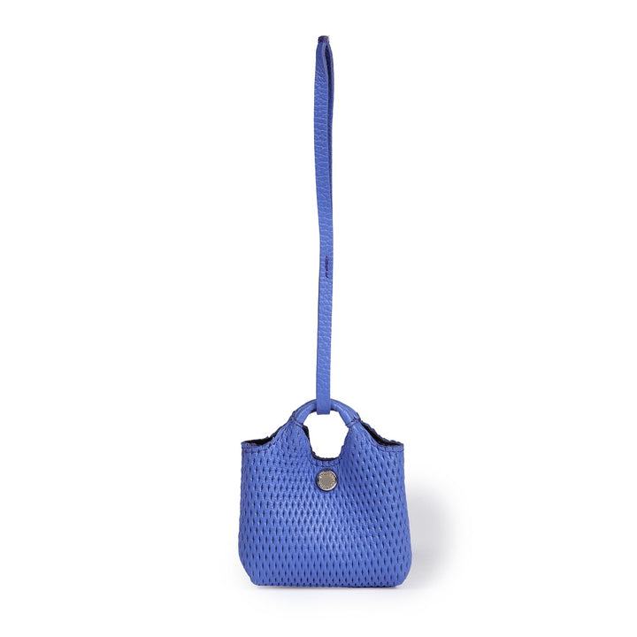 Woven charms air pods holder in braided printed leather