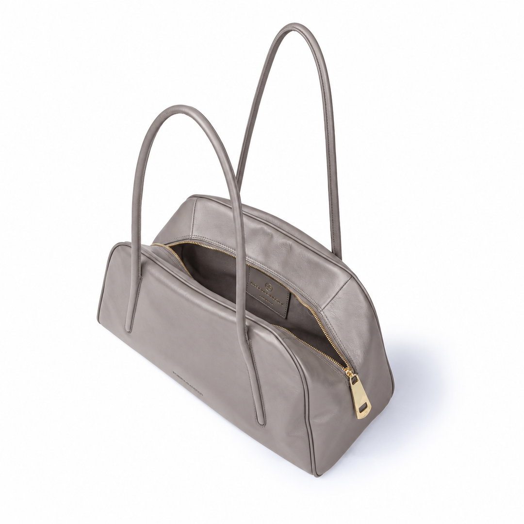 Celine Bowling Suede – Suede and Grained Leather Bag with Integrated Handles