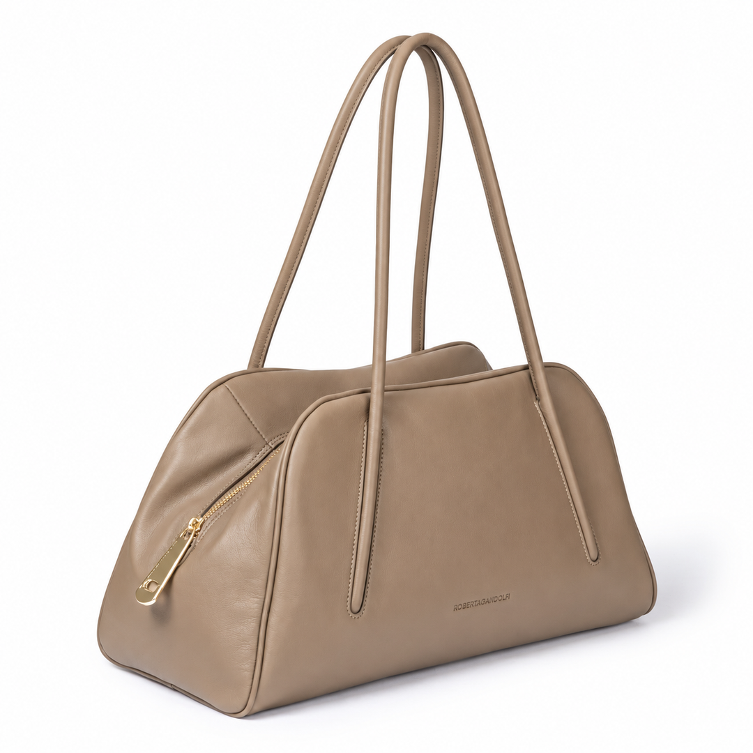 Celine Bowling  – Borsa in Pelle Liscia di Vitello con Manici Incassati