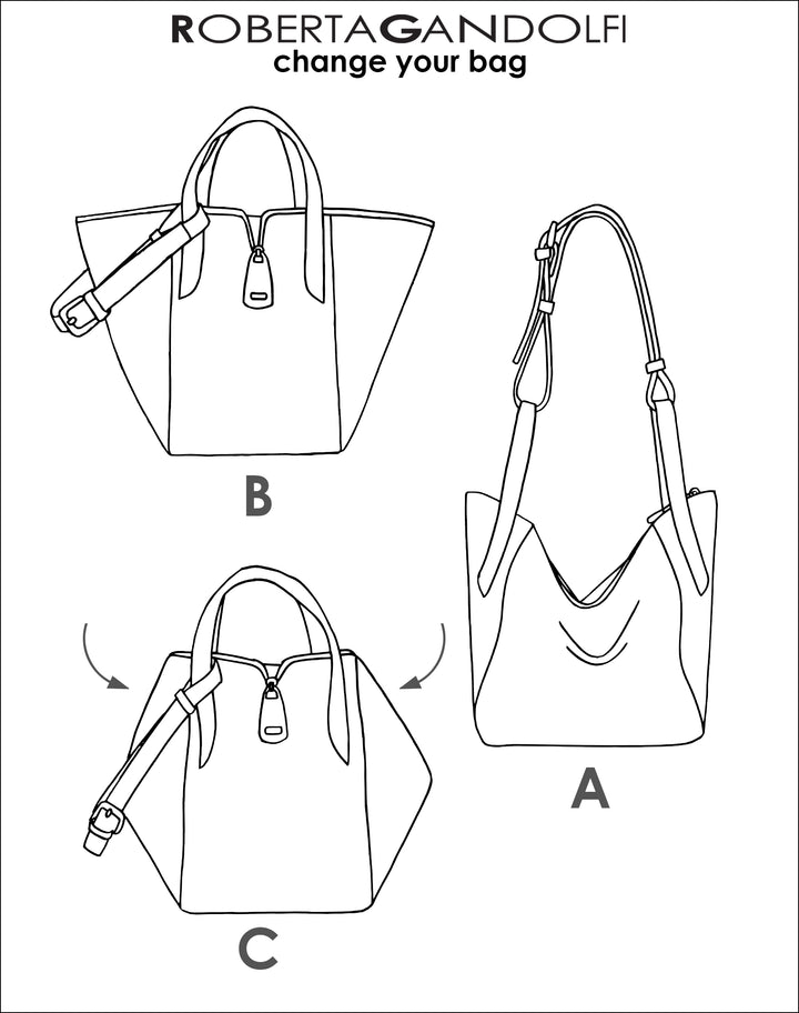 Yuma medium 3 in 1 borsa a mano in pelle trasformabile con tracolla staccabile