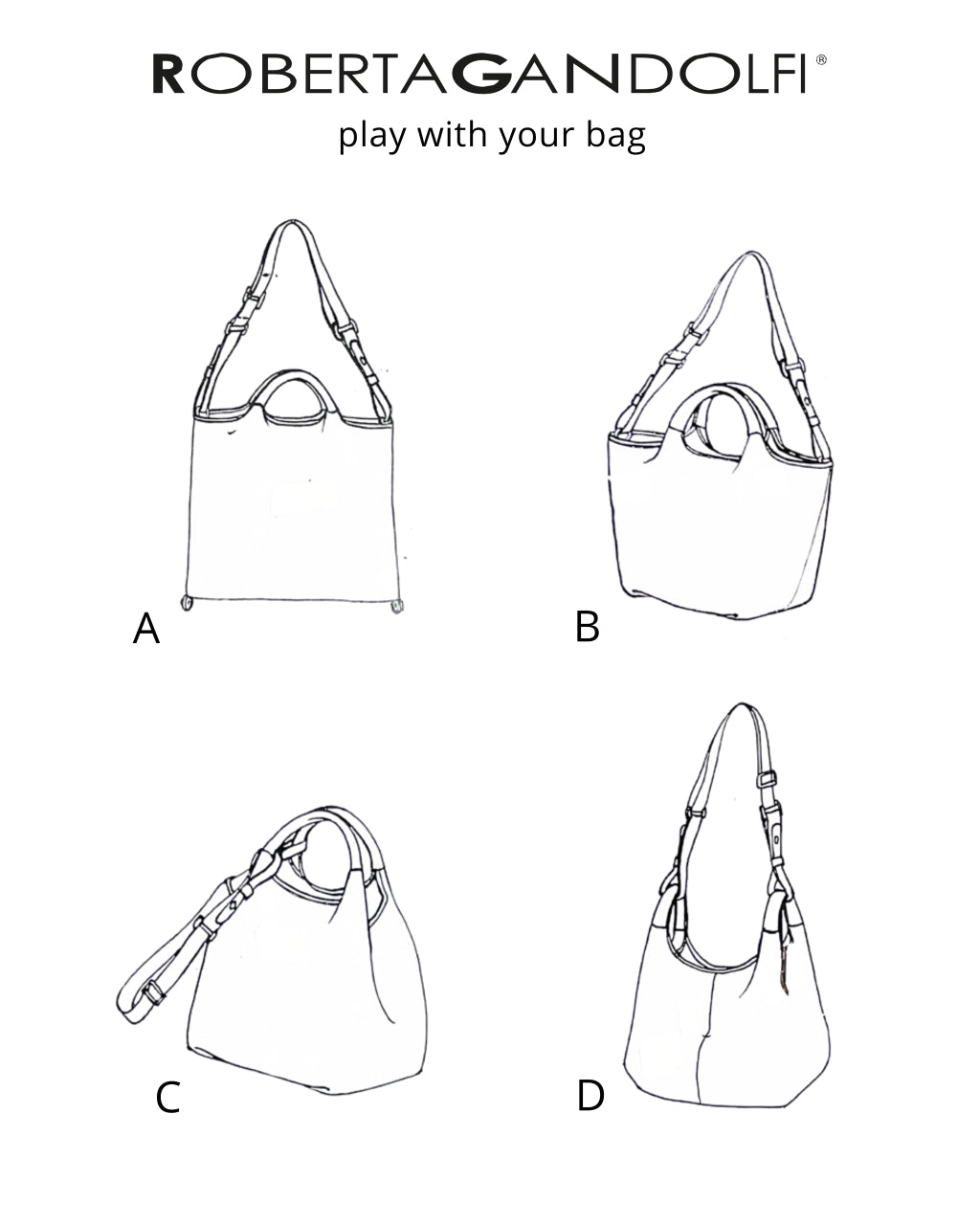 Joy Puffy  borsa trasformabile 5 modelli in 1 in tessuto antigoccia  finiture in pelle di vitello e tracolla staccabile