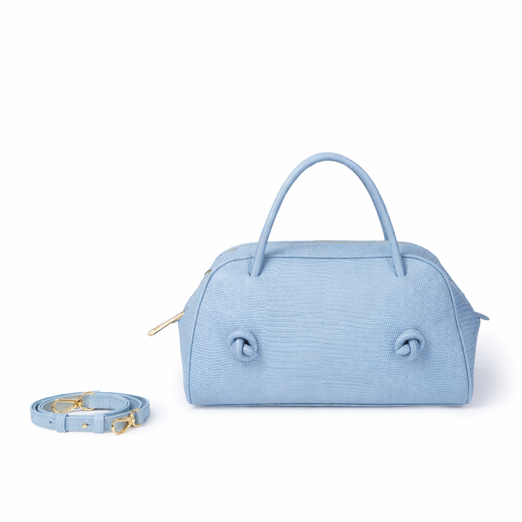 Alina Handbag Tejus borsa a mano in pelle di vitello stampa lucertolino glossy con tracolla staccabile