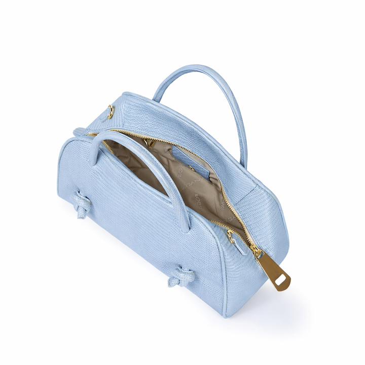 Alina Handbag Tejus borsa a mano in pelle di vitello stampa lucertolino glossy con tracolla staccabile