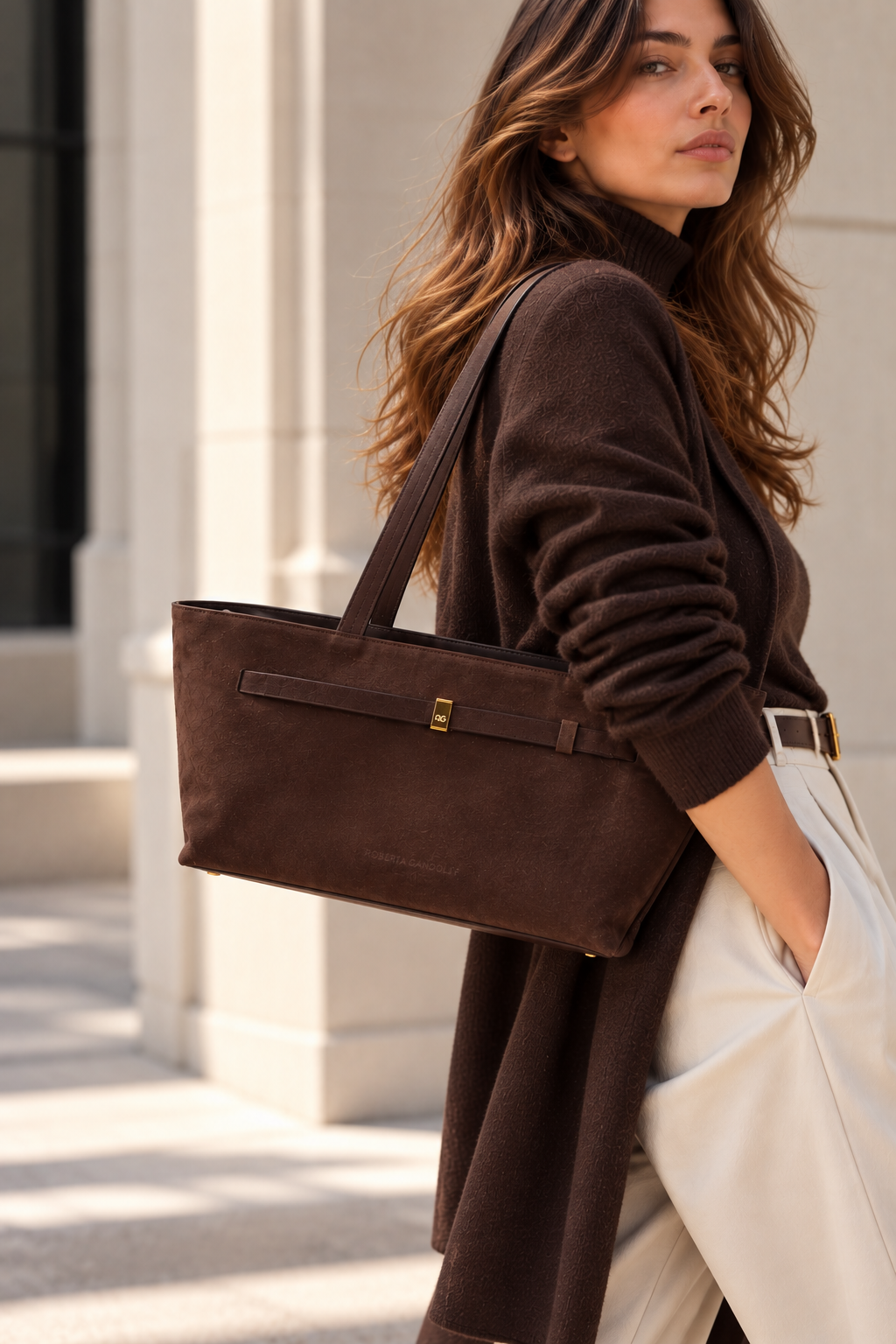Sveva East-West – Smooth Calf Leather Shoulder Bag