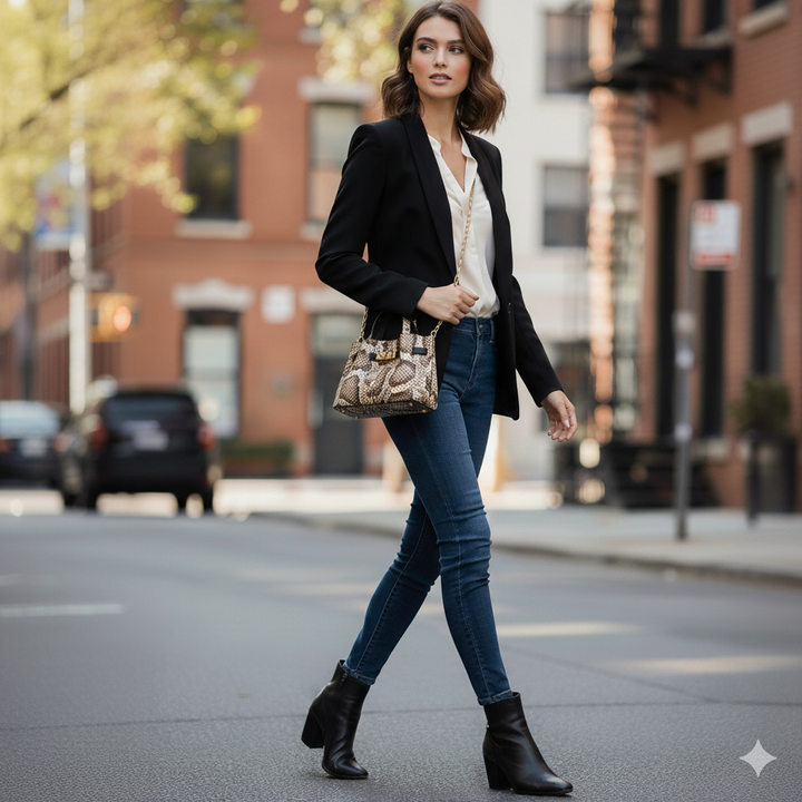 Grace woven elongated bag in braided calfskin