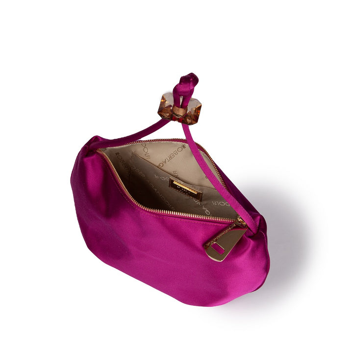 Sirenetta baguette  in raso di seta ed elemento gioiello