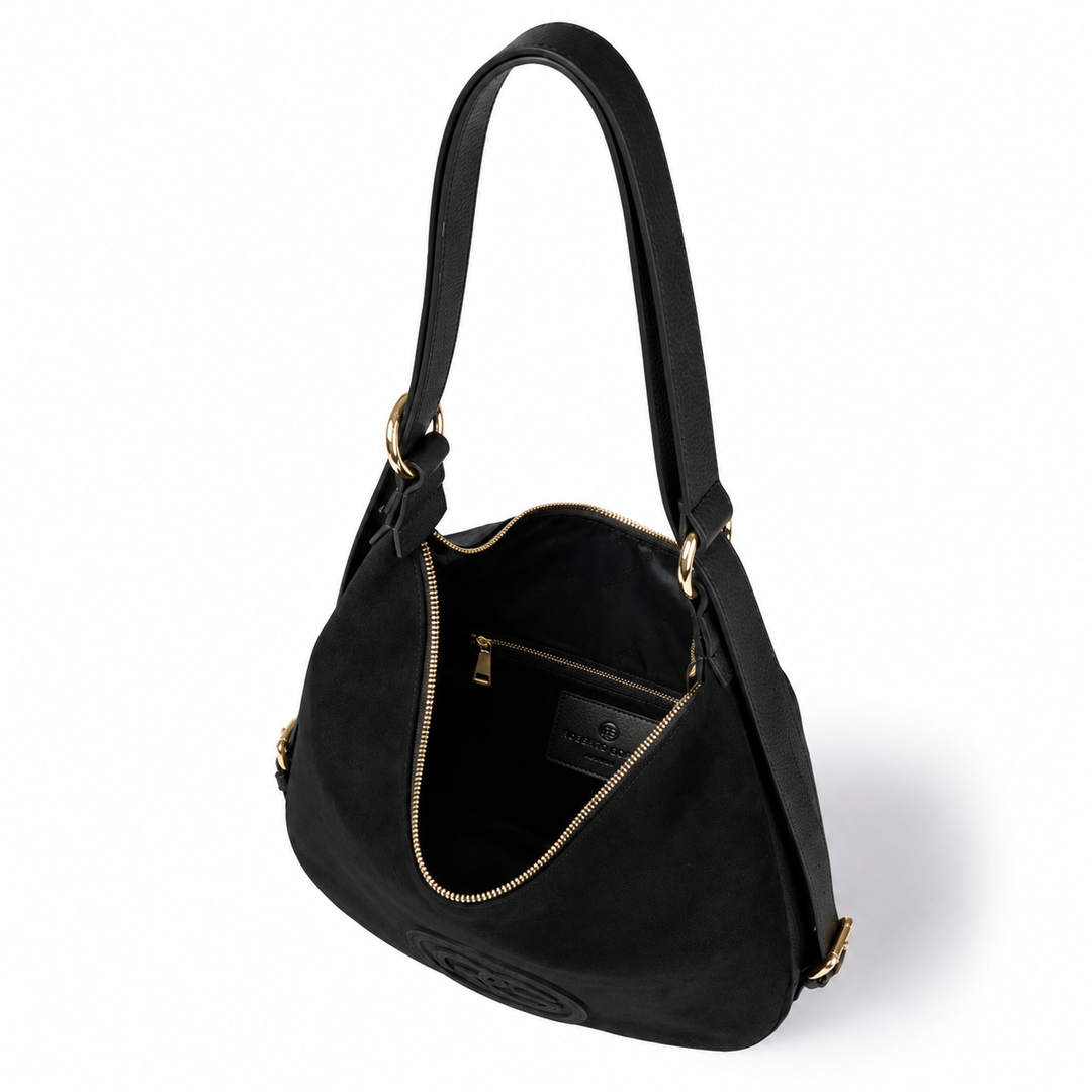 Roberta Suede – Convertible Suede & Leather Hobo Backpack