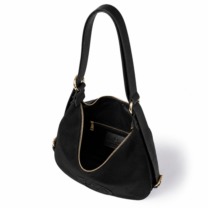 Roberta Suede – Convertible Suede & Leather Hobo Backpack