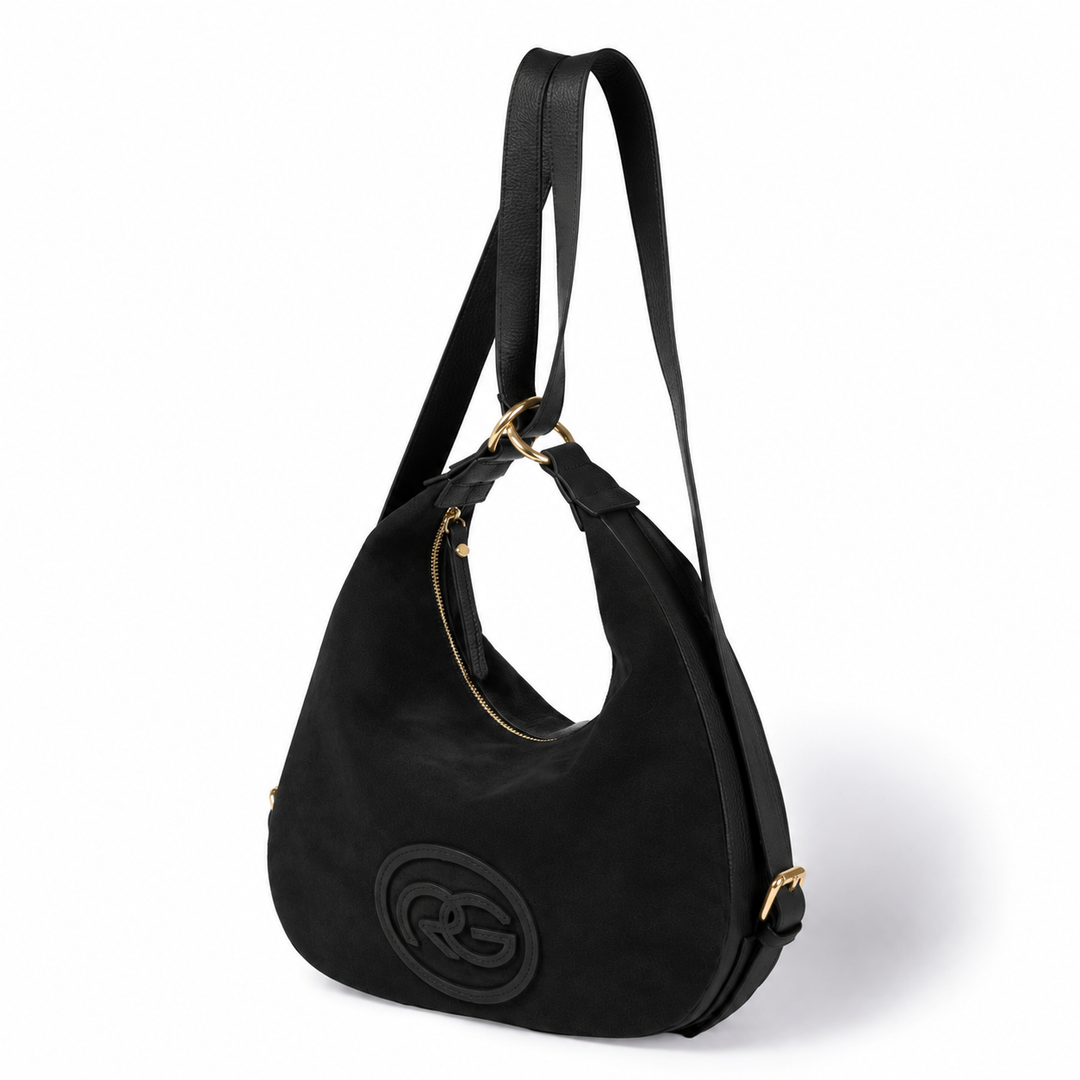 Roberta Suede – Convertible Suede & Leather Hobo Backpack