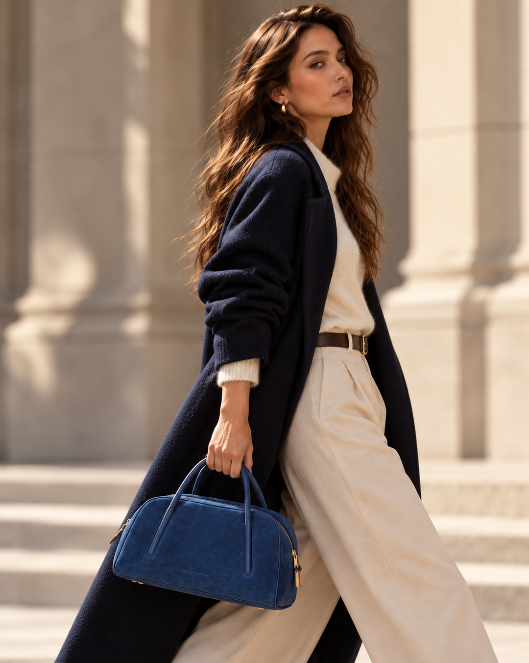 Celine Handbag Suede – Borsa Bauletto in Camoscio e Pelle Martellata con Tracolla
