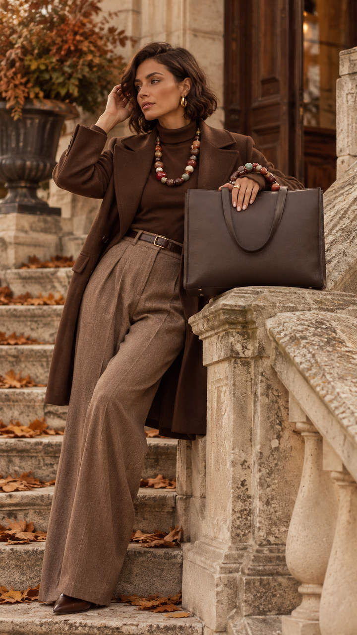 Vittoria Tote – Grained Leather Top-Handle Bag with Jewel Handle