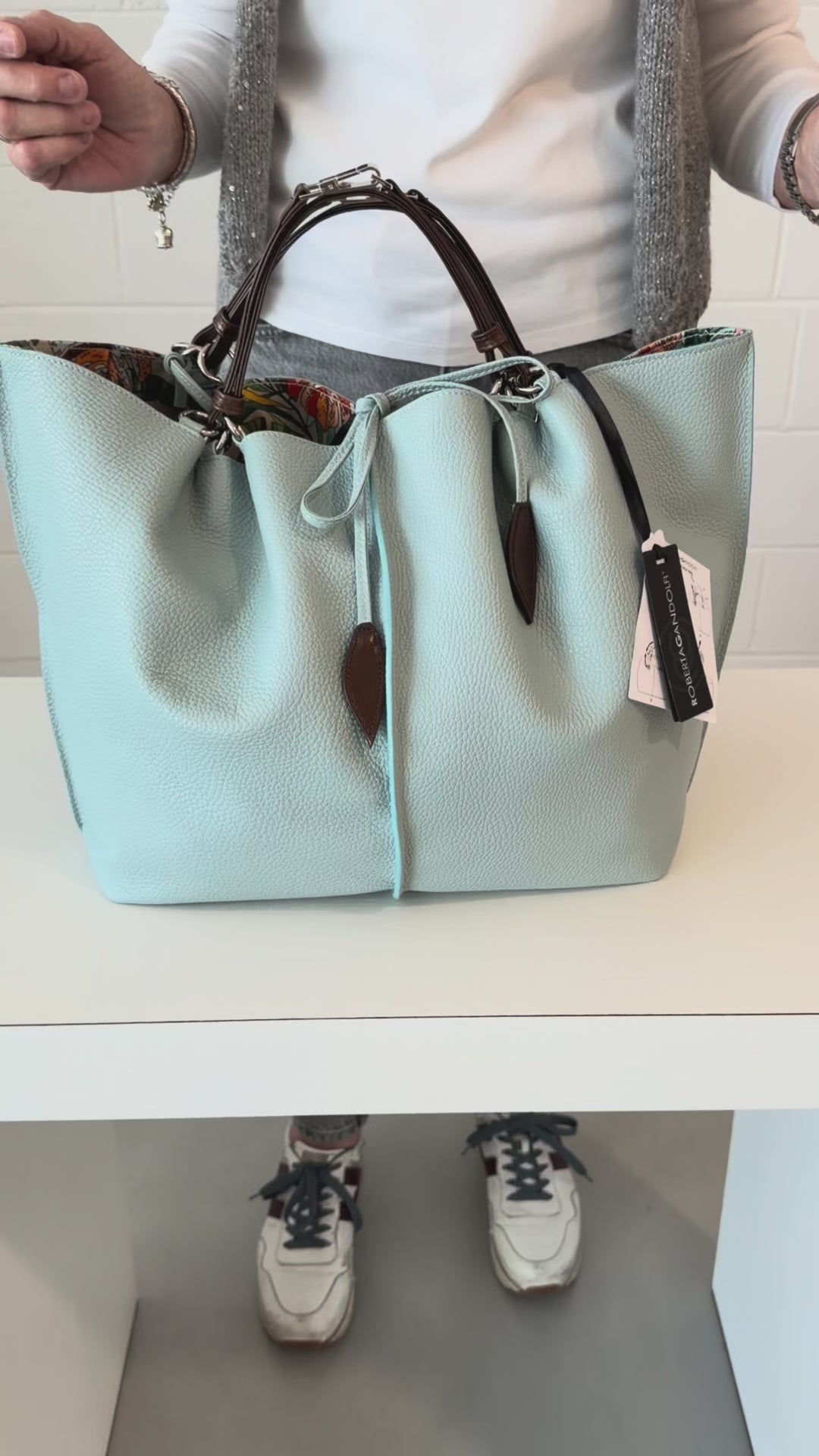 Margherita Large borsa in pelle reversibile