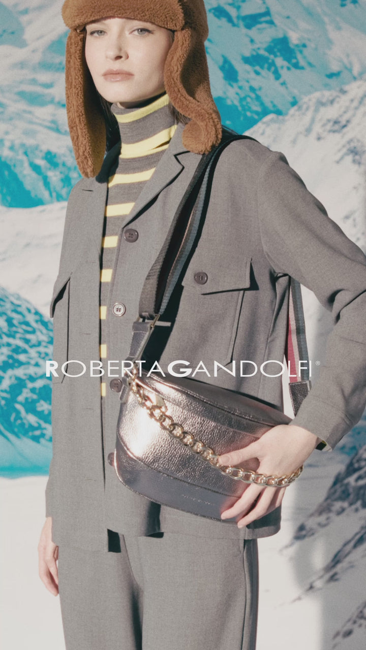 Micol Belt Bag in pelle con tracolla regolabile e catena amovibile