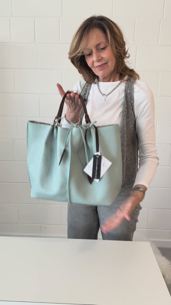 Margherita Large borsa in pelle reversibile