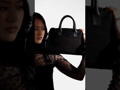 Elodie bowling small leather handbag with detachable and adjustable shoulder strap