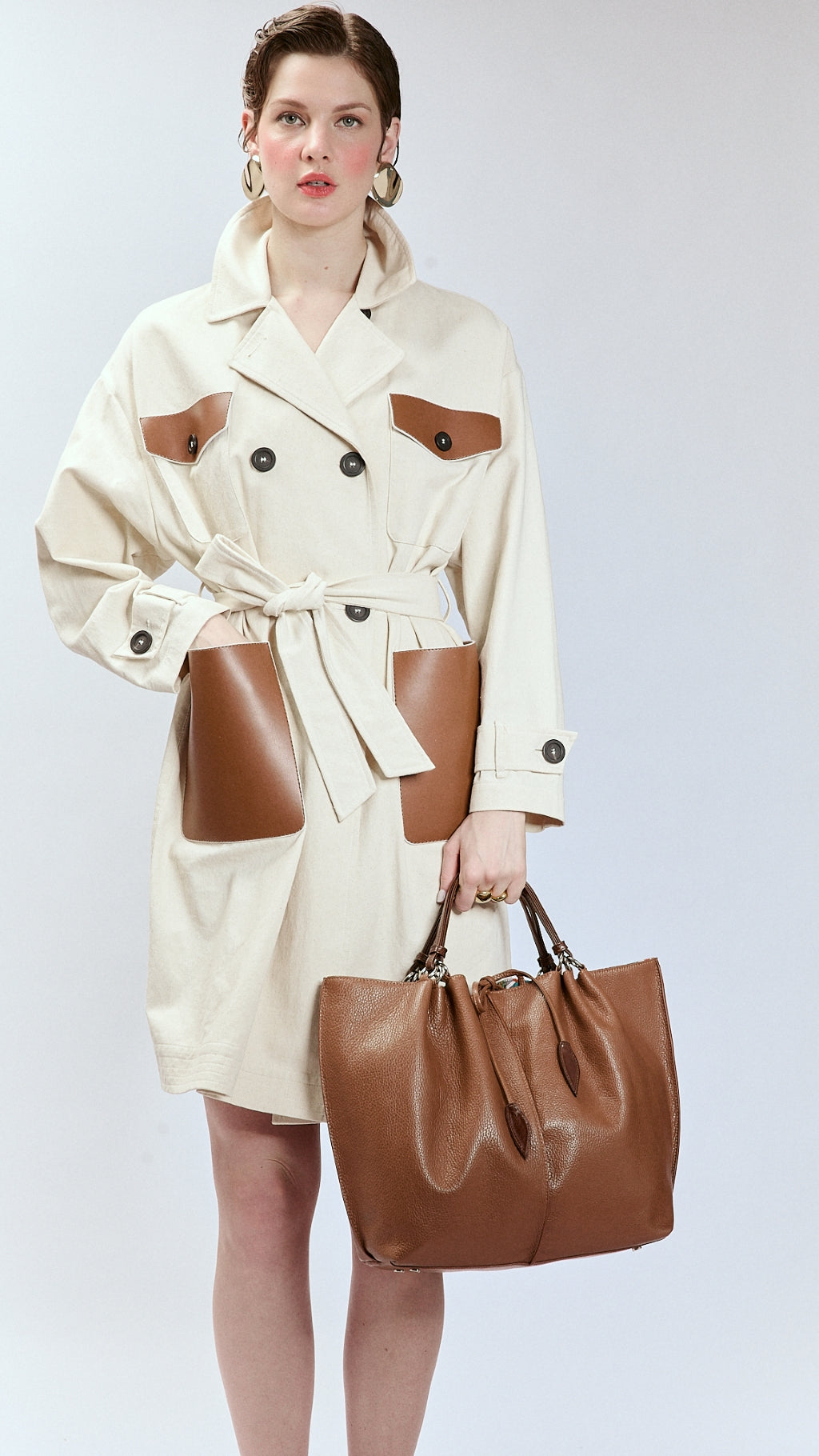 Margherita Large borsa in pelle reversibile