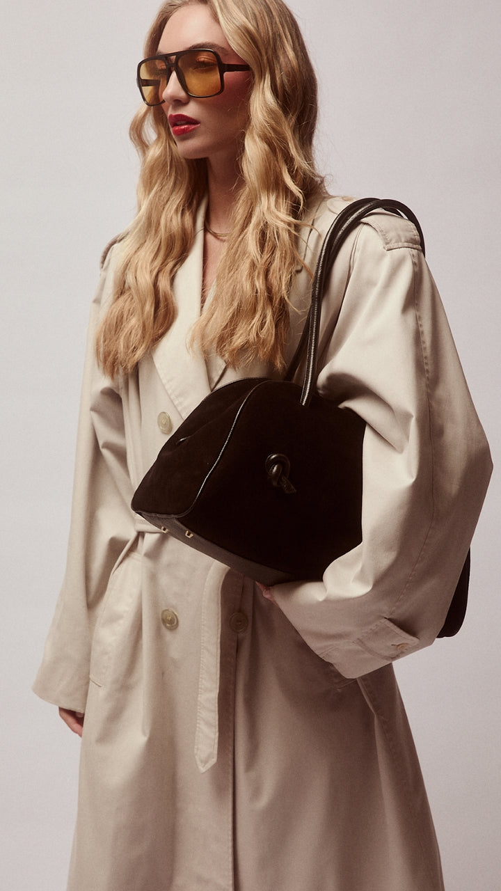 Alina Suede Bowling in pelle scamosciata con manici regolabili