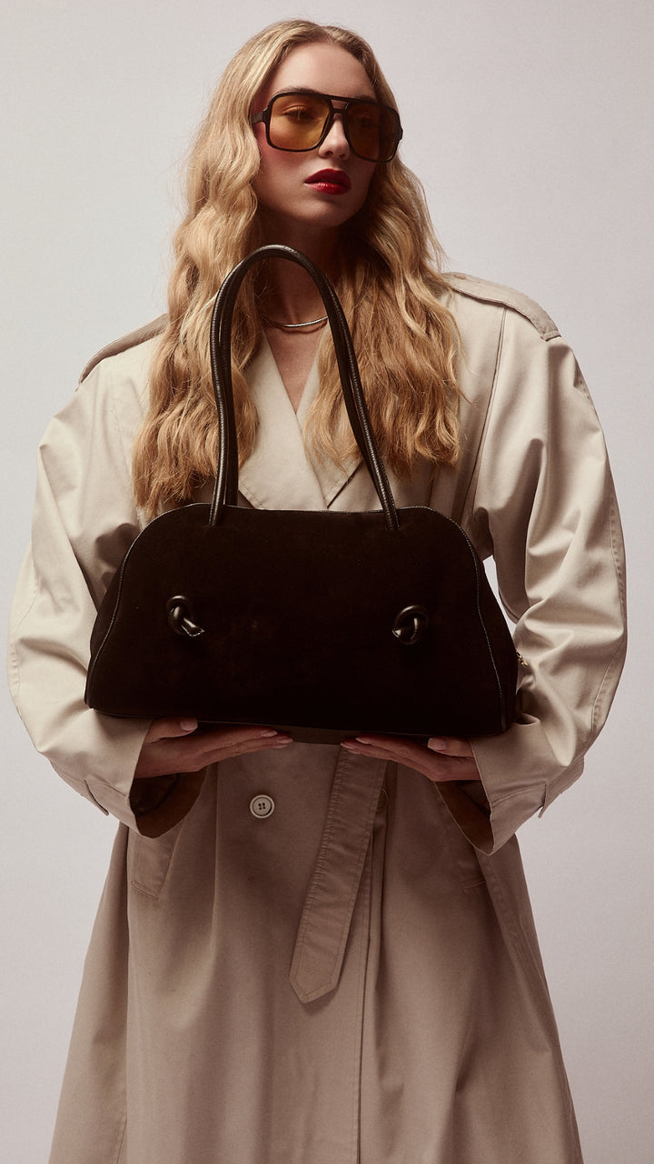 Alina Suede Bowling in pelle scamosciata con manici regolabili