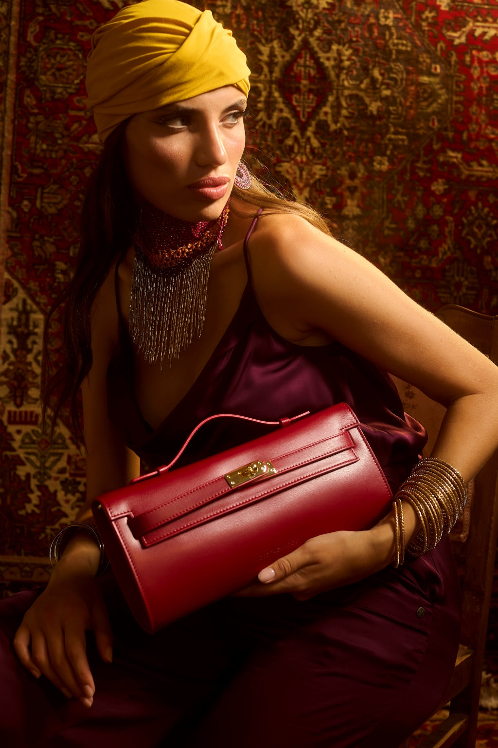 Jade cluch borsa in pelle con chiusura  manico retrattile e tracolla staccabile e regolabile