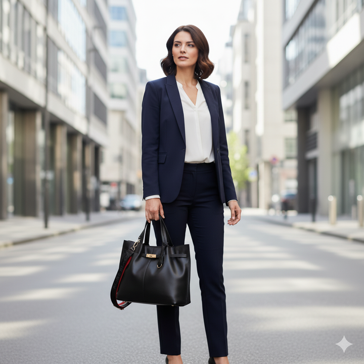 Sveva Maxi handbag in pelle con interno organizzato e chiusura a girello