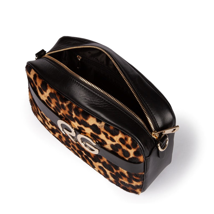 Dafne pony camera  in pelle stampa animalier con tracolla staccabile