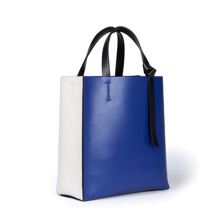 Cinzia Handbag in pelle bicolor e tracolla staccabile